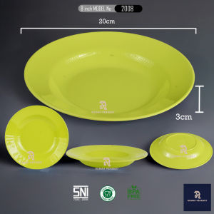 Set Perlengkapan Makan Polos Hijau Melamin Asli 100% /Tahan Panas/Anti Pecah