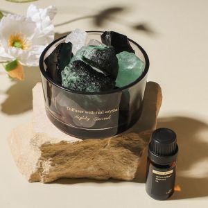 【Local Ready Stock】Crystal Stone Aroma Diffuser with Essential Oils | Natural Crystal Fragrance | Long-Lasting & Elegant