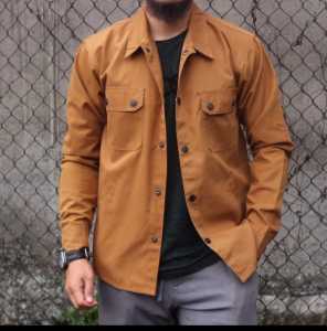jaket semi parka casual trucker canvas pria
