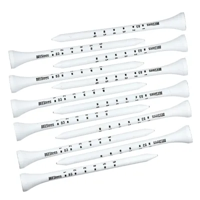 100pcs 83mm Golf wood Tees Professional System Scaled Printinmg Tees White Wooden Striped Digital Scale Golf Tees Accessories Golf Training Aids