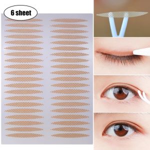 240pcs/6 sheets Double Eyelid Natural Lace Double fold Eyelid Sticker Invisible Transparent Eye Tape Big Eyes