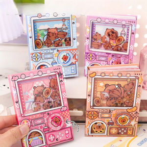ROLL Creative Cover Notebook Cute Capybara Gashapon Machines Cartoon Diary Stationery Accessories Shaking Notepad for Kids Students