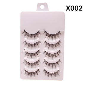 5 Pairs Little Devil Performance Cosplay 3D Lash Extension Cross False Eyelashes Eye Makeup Tool Thick False Eyelashes