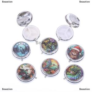 [COD] Beaution กล่องยาแมลงปอทรงกลม1ชิ้นกระเป๋าตกแต่งขนาดเล็ก3ช่องกระเป๋าใส่ยาเดินทางแบบพกพาที่ใส่วิตามิน