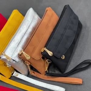 Buy 1 Take 1 Women Triangle Embossed PU Long Wristlet Wallet with Rose Gold Metal Band Quartz Watch Local