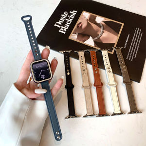 compatible with apple watch Ultra 2 49mm Strap women Girl fashion Slim Leather Loop bracelet iwatch series 9 8 7 6 5 4 3 se 2 band 41mm 45mm 38mm 40mm 42mm 44mm wrist strap