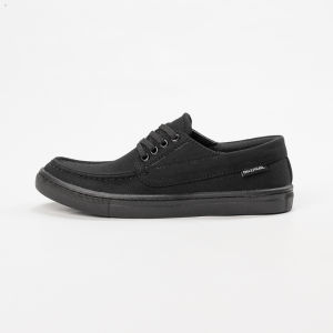 NAZ DRACO - Sepatu Sneakers Pria NAZ Kasual Kanvas Hitam Sol Dijahit Sepatu Santai Pria 100% LOKAL