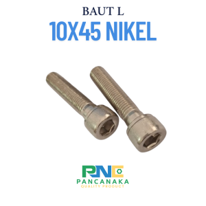 BAUT L M10X45 NIKEL MATERIAL BAJA KOKOH DENGAN LAPISAN ANTI KARAT