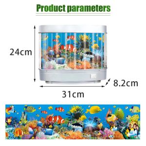 Pajangan Meja Aquarium Ikan Listrik Lampu Tidur Electric Fish Tank Mini Hiasan Dekorasi Rumah Kado Unik