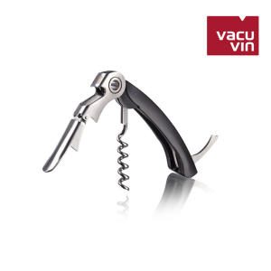 Vacu Vin Double-Hinged Corkscrew Durable Stainless Steel Wine Opener - Two-Step Leverage for Easy Cork Removal