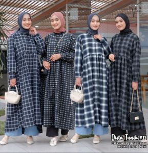 Long Tunik Dista Atasan Wanita Muslimah Terbaru Bahan Flanel Import | GOODSAJI HIJABSTUFF