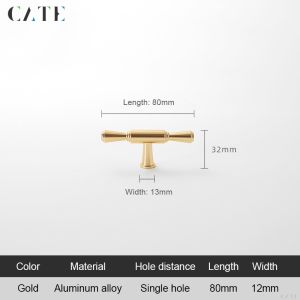 Solid Gold Handle ตู้รองเท้าตู้เสื้อผ้าดึงลิ้นชัก Knobs Modern malist Nordic ตู้เสื้อผ้าประตู Handle