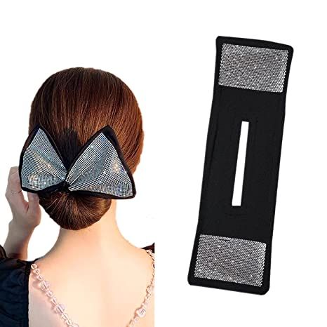 Hair Bun Maker Mit Kristallblume – Elegantes Haaraccessoire Für Lange Haare, Schwarz, Einfach Zu Bedienen