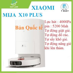 robot lau nhà hút bụi Xiaomi Mija infinitive  Mop 1Smija X10 plus bản QT tự động hoàn toàn( app Mi home nói tiếng việt)
