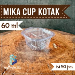 Mika Cup 60 ML kotak /Mika Puding/Mika Sambel/tempat sambel/Mika Sauce 60 ML