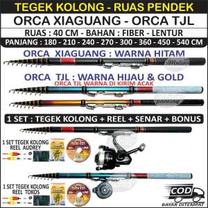 Set Tegek Kolong ORCA TGL & XIA GUANG 40CM - Reel Multifungsi + Senar + Bonus - Warna Variatif