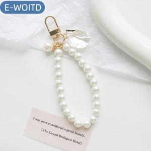 【E-WOITD】 1PC DIY khóa vòng móc chìa khóa chủ Túi Mặt dây chuyền Keychain điện thoại di động Trường hợp chuỗi chuỗi ngọc trai túi Mặt dây chuyền Trang trí phụ kiện