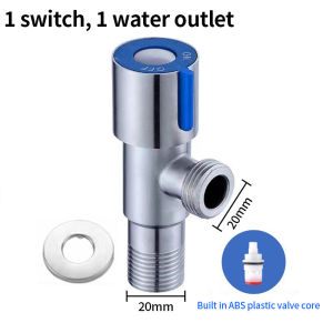 MLADEN Stainless Steel 201 Angle Valve Kitchen Bathroom Quarter Turn Valve Watertap Toilet Shower Double Faucet