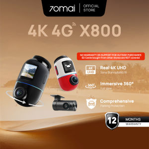 70mai Omni 360 Dashcam X800/X800-2 Set | 4K 60 FPS | Starvis 2 | Motion Detection 2.0 | WIFI 6 | Lumi Vision | Super Capacitor