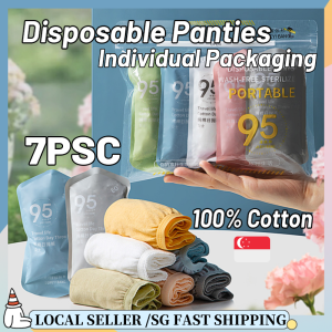 SG 【5pcs】Disposable Underwear 100% Cotton EO Sterilization Woman Disposable Panties Portable Travel Maternity Panties
