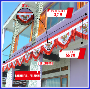 BENDERA BACKGROUND GARUDA SEMI 4 METER (5 GELOMBANG)