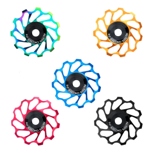 Efficient Bike Jockeys Wheel Aluminum Alloys Noiseless Rear Derailleur Pulley for Rear Derailleur Systems