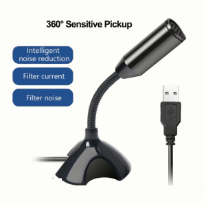 USB Desktop Gaming Microphone Plug And Play Computer Laptop Mic With Holder For PC Computer