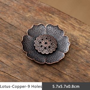 STYLETENK Lotus Shape Incense Holder Alloy Multi-Hole Lotus Censer High Quality Decorative Incense Tray Temples Home Office