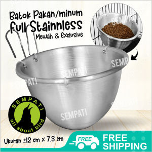 SEMPATI Tempat Makan Ayam Burung Unggas Cepuk Batok Stainless Almunium Alumunium Tempurung Besi Wadah Pakan Minum Bebek Sarang Bertelur Dll CPBS
