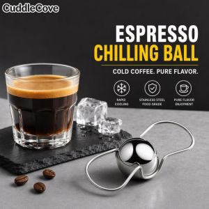 Coffee Ice Sphere Stainless Steel Reusable Chiller Ball Food Grade Quick Cooling Espresso Iced Coffee Home Barista Tool