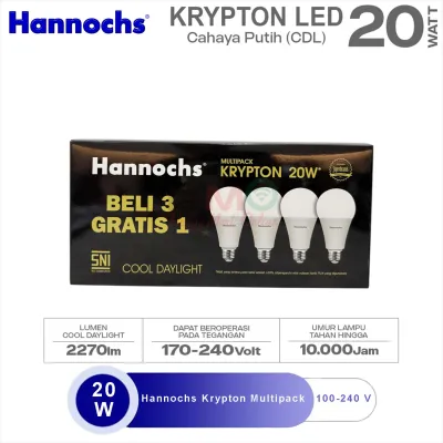 Hannochs Krypton Multipack Beli 3 Gratis 1 Paket Lampu LED Hannochs 3W 5W 7W 9W 12W 15W 20W 25W Watt Garansi 1 Tahun