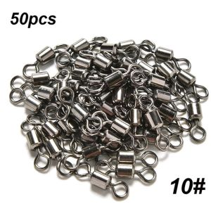 SEKINEW 50 chiếc Bền chặt Phụ kiện Thùng Lăn Tư nối Vòng rắn xoay Dụng cụ câu cá Vòng bi
