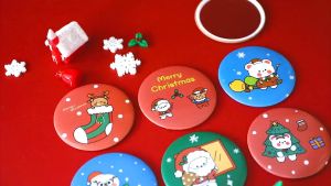 กระจกมินิ กระจกทรงกลม ลายการ์ตูน กระจกของแถม พกพาสะดวก