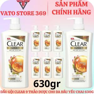 Dầu gội CLEAR 9 thảo dược cho da đầu yếu chai 630g