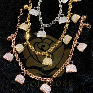 Gelang Titanium Tas C25 Lapis Emas 18k ANTI KARAT perhiasan gelang kaki mewah wanita