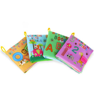 4 Types Baby Soft Cloth Books Alphabet Animal Cognition Stroller Rattle Educational Toys for Newborn Baby 0-36 Months