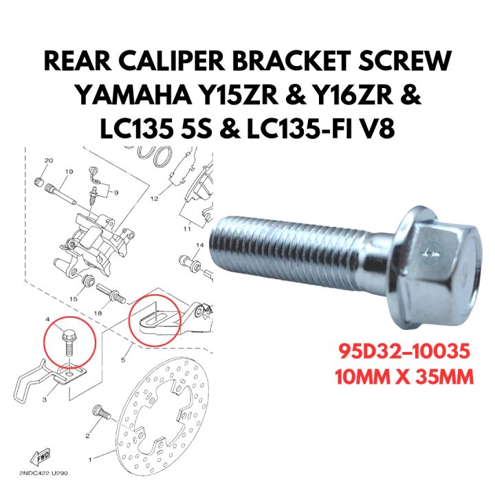 REAR CALIPER BRACKET SCREW BOLT REAR CALIPER SCREW BOLT YAMAHA Y15ZR