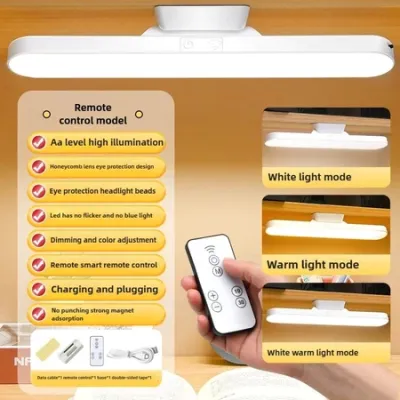 Magnetic Motion Sensor LED Lampu Belajar Touchable Rechargeable Lamp 3 Color With Remote