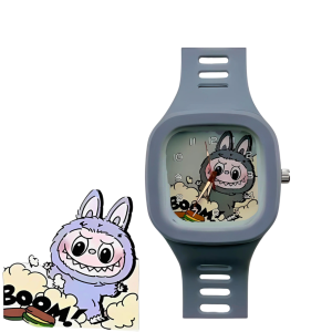 Jam Tangan Anak Labubu Desain Kartun Lucu Dengan Tali Silikon Baterai Tahan Lama Ideal Untuk Hadiah