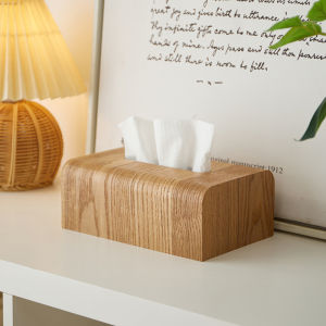 [SG] Walnut Tissue Box Holder Natural Wood Tissue Storage Organizer Car Office Hotel Home Paper Box