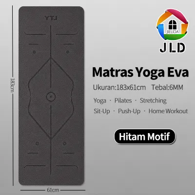 JieLiDa Matras Yoga EVA 6MM Anti Slip 183x61cm | Yoga Pilates Fitness Stretching Home Workout
