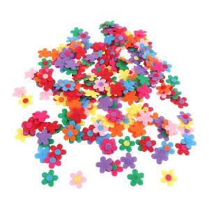100Pcs Felt Flowers 28mm Assorted Color Fabric Flower Embellishments Flower Felt Sticker for Art Craft Sewing Decoration