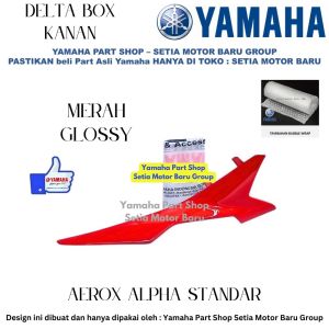 Delta Box Kanan Merah Glossy Aerox Alpha Standar Red Solid H Asli Yamaha Surabaya