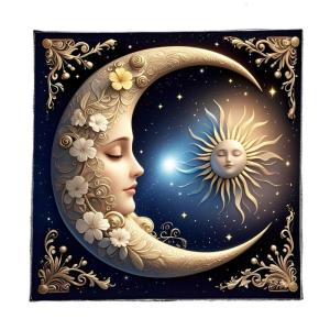 Tarots Tablecloth Altars Cloth Sun Moon Astrology Tablecloth Divinations Cloth Tapestry Wall Decoration