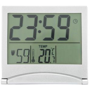 WXUZGC168 Black White Desk Alarm Clock Large Screen Electronic Timer Foldable Alarm Clock Portable Temperature Display Travel Alarm Clock For Student