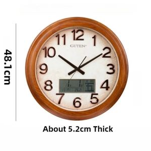 xpkQ Vintage Wall Clock LCD Display Wall Watch Silent Elegant Large Decorative Clock Minimalist Luxury Aesthetic Living Room Watches 3M8Q4