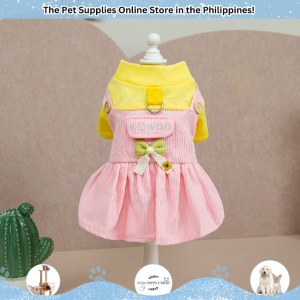 [Ivan Puppy Union] QA°06 Kawaii Fashionable Corduroy Overall Jumper with Ring Leash for Dog and Cat