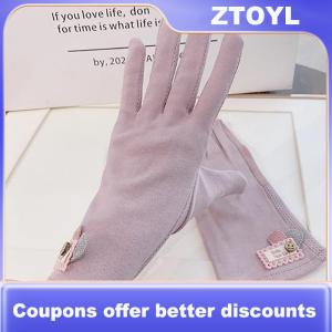 【ZTOYL】 Women Sunscreen Gloves Summer Sun Protection Gloves Non-slip Touch Screen Gloves Cycling Driving Mittens Thin Anti-UV Gloves