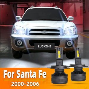 2pcs LED Headlight Bulbs For Hyundai Santa Fe SM Accessories 2000 2001 2002 2003 2004 2005 2006 Santa Fe Headlights LED Auto Headlamp