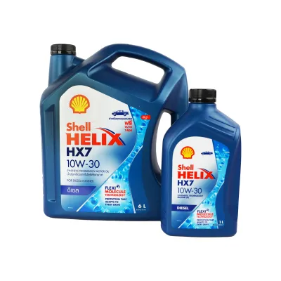 SHELL น้ำมันเครื่อง HELIX HX7 10W-30 ดีเซล คอมมอนเรล 6 ลิตร (ฟรี 1 ลิตร)